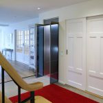 Residential home platform lift with doors open